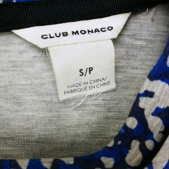 Club Monaco blue / grey zipper back thick cotton t - Picture 3 of 8